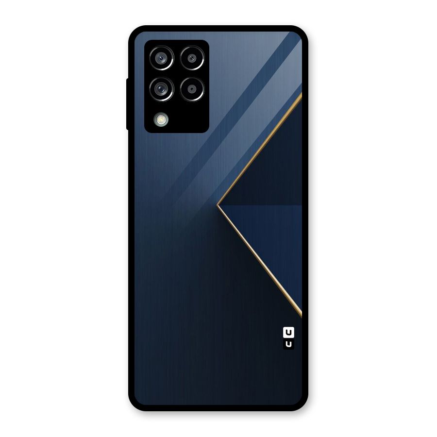 Golden Blue Triangle Glass Back Case for Galaxy M53 5G