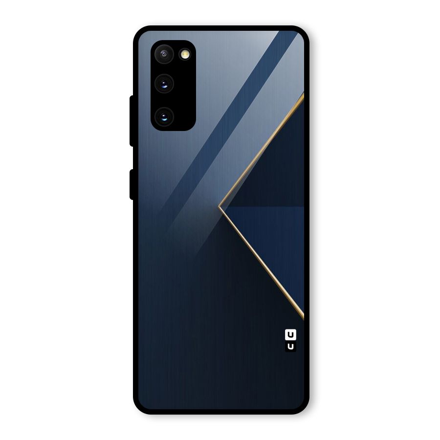 Golden Blue Triangle Glass Back Case for Galaxy S20 FE