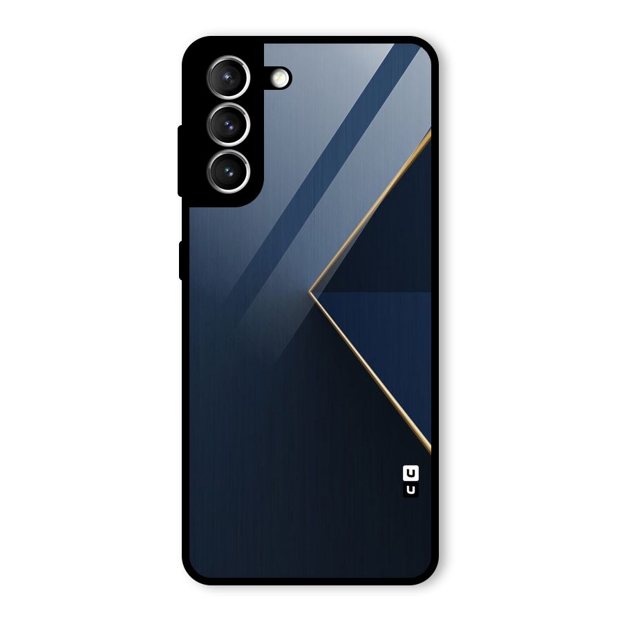 Golden Blue Triangle Glass Back Case for Galaxy S21 5G
