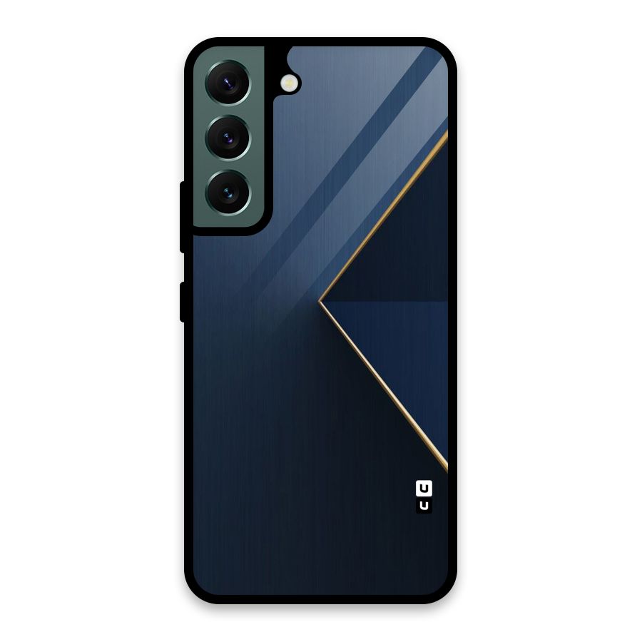 Golden Blue Triangle Glass Back Case for Galaxy S22 5G