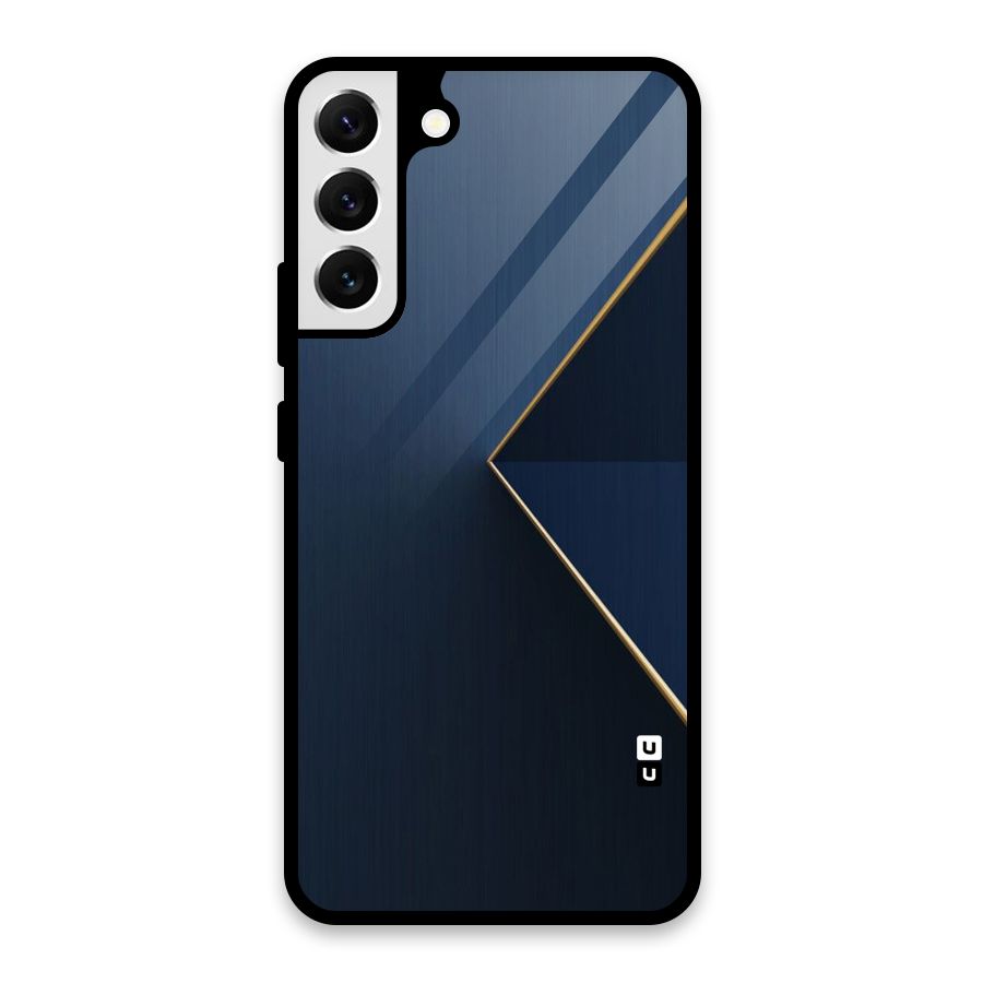 Golden Blue Triangle Glass Back Case for Galaxy S22 Plus 5G