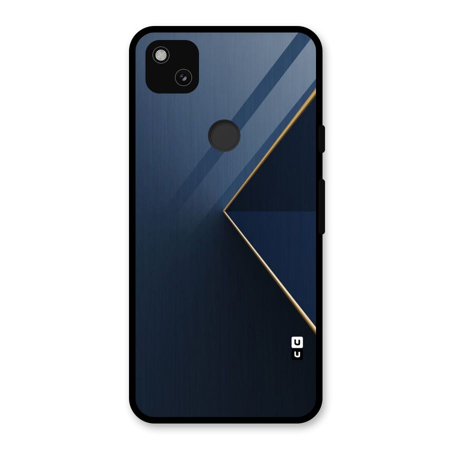 Golden Blue Triangle Glass Back Case for Google Pixel 4a