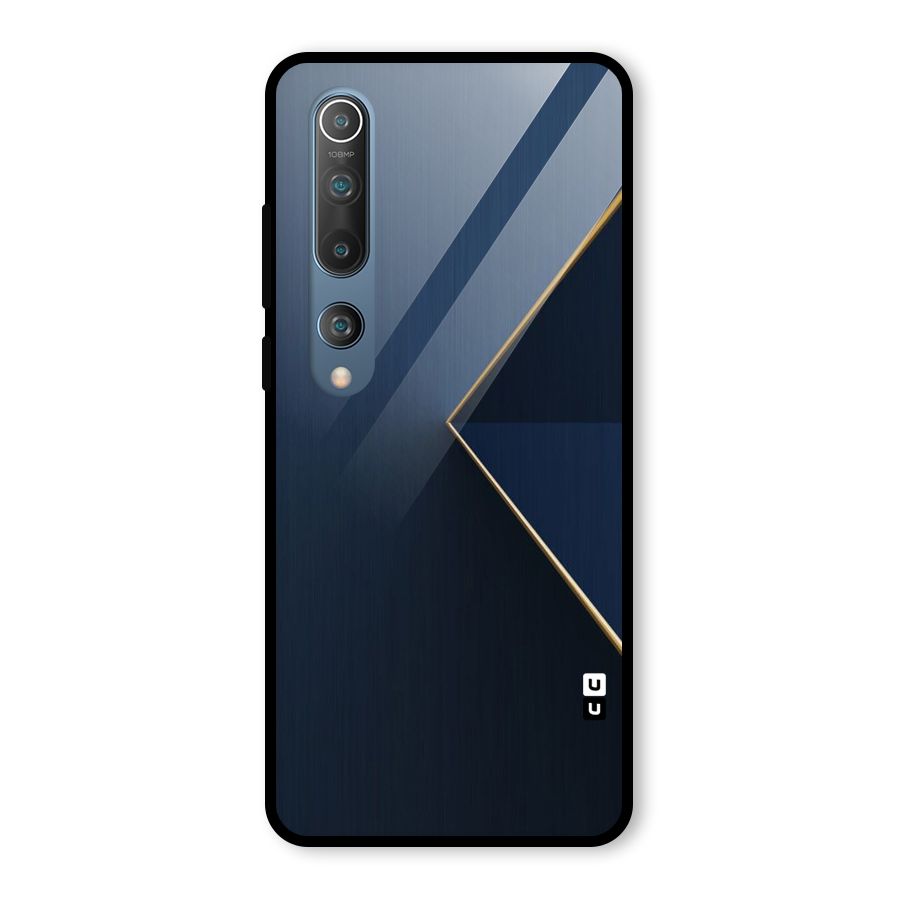 Golden Blue Triangle Glass Back Case for Mi 10