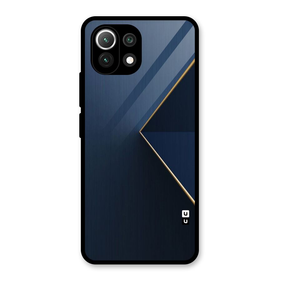 Golden Blue Triangle Glass Back Case for Mi 11 Lite