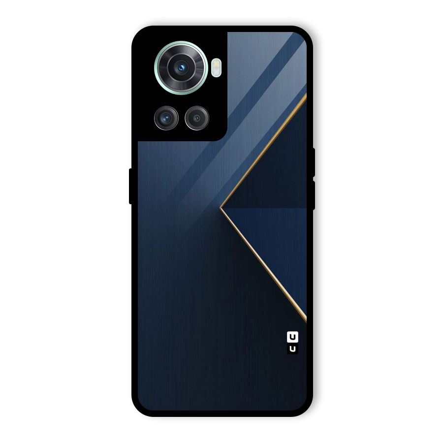 Golden Blue Triangle Glass Back Case for OnePlus 10R