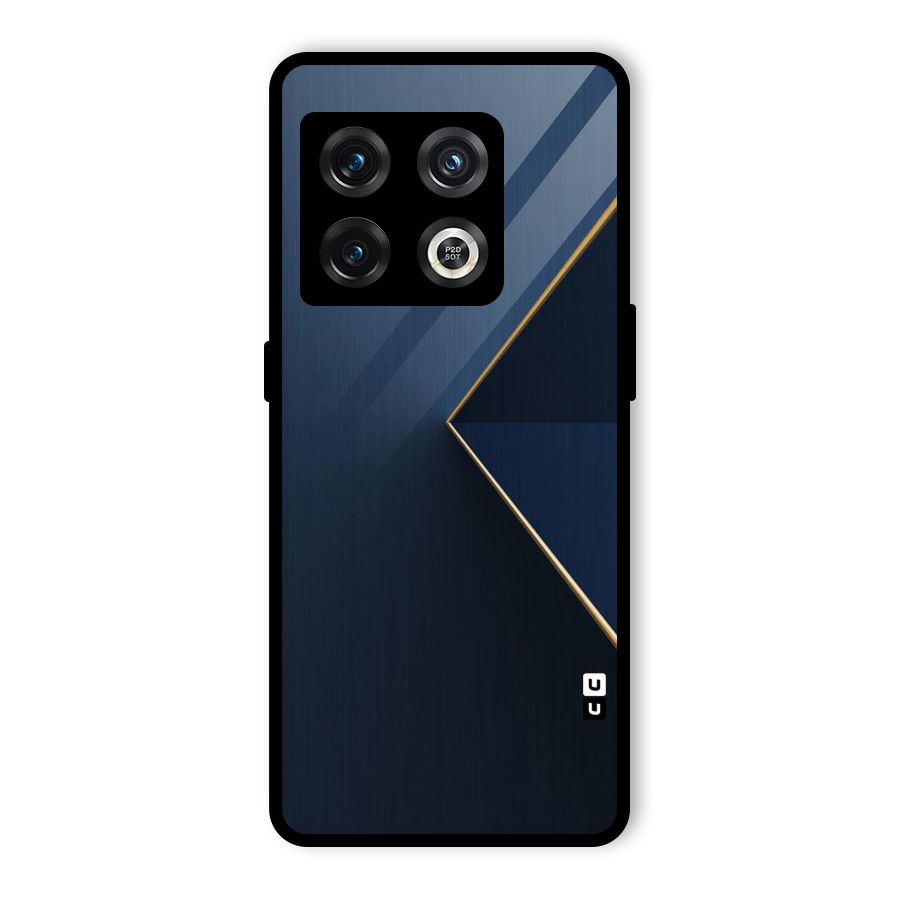 Golden Blue Triangle Glass Back Case for OnePlus 10 Pro 5G