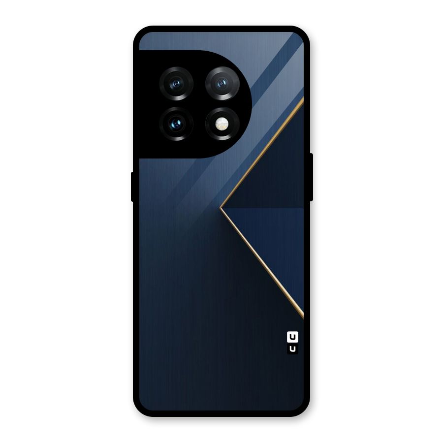 Golden Blue Triangle Glass Back Case for OnePlus 11