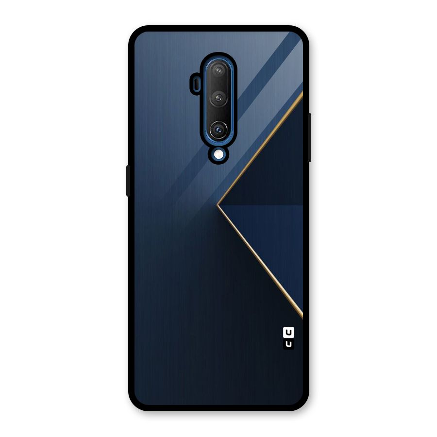 Golden Blue Triangle Glass Back Case for OnePlus 7T Pro