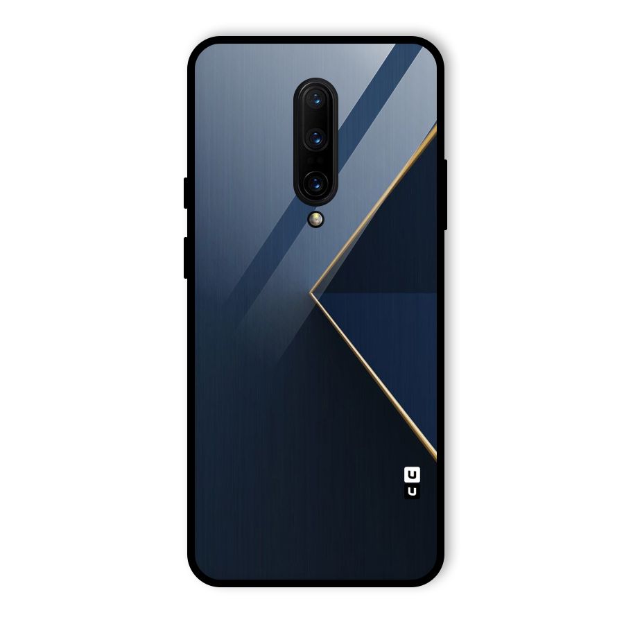 Golden Blue Triangle Glass Back Case for OnePlus 7 Pro