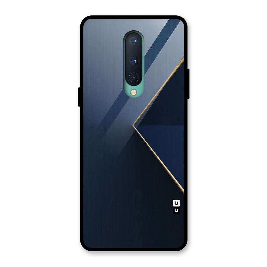 Golden Blue Triangle Glass Back Case for OnePlus 8