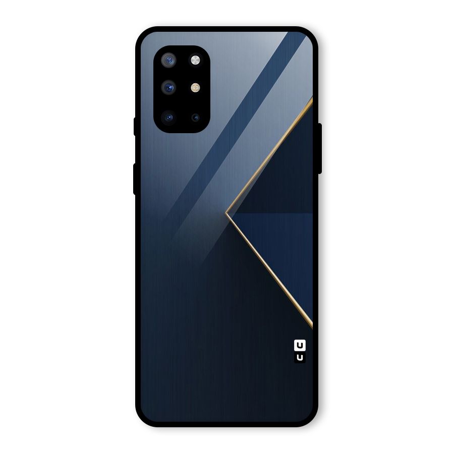 Golden Blue Triangle Glass Back Case for OnePlus 8T