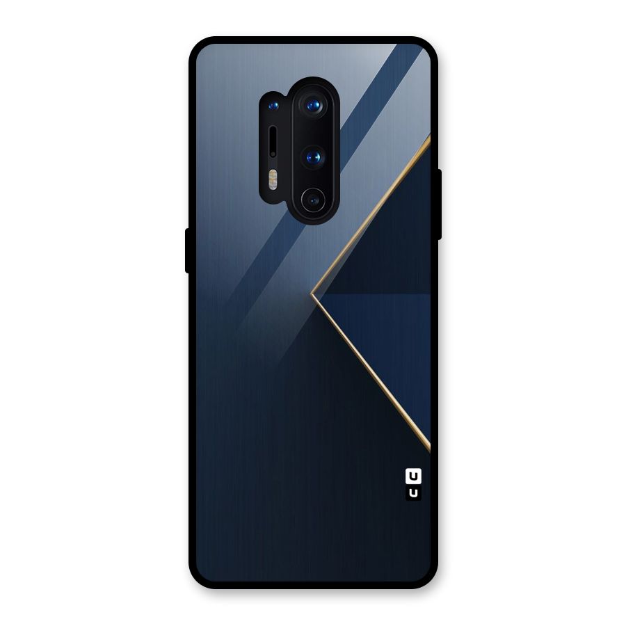 Golden Blue Triangle Glass Back Case for OnePlus 8 Pro