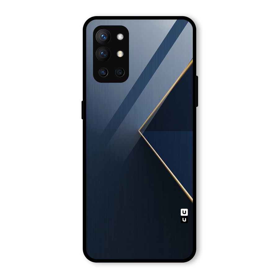 Golden Blue Triangle Glass Back Case for OnePlus 9R