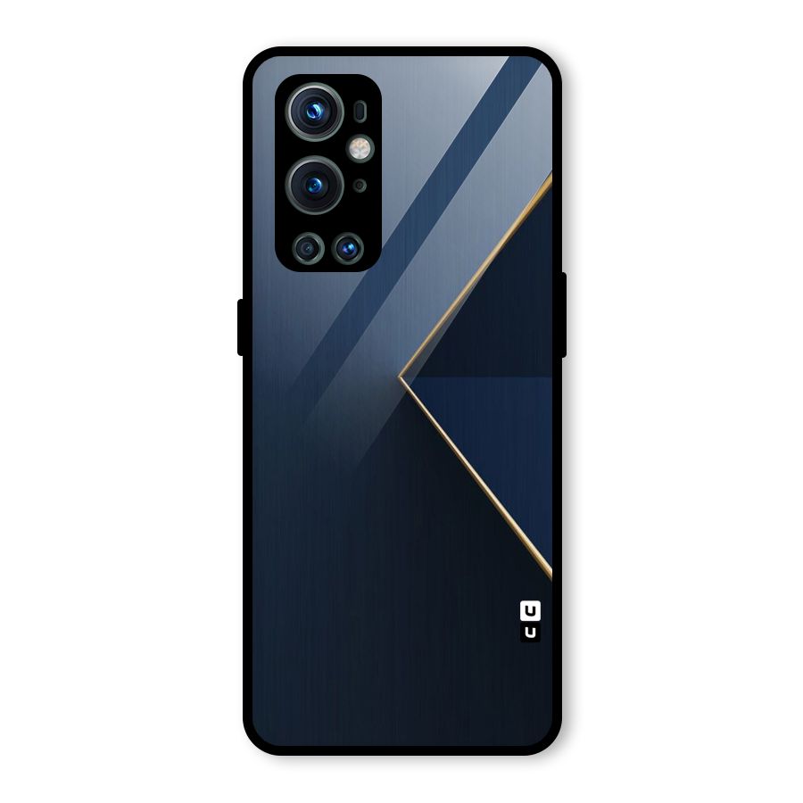 Golden Blue Triangle Glass Back Case for OnePlus 9 Pro