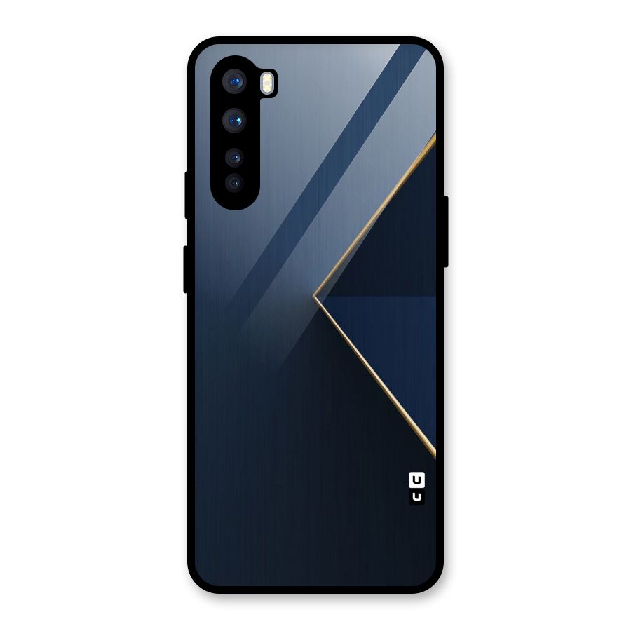 Golden Blue Triangle Glass Back Case for OnePlus Nord