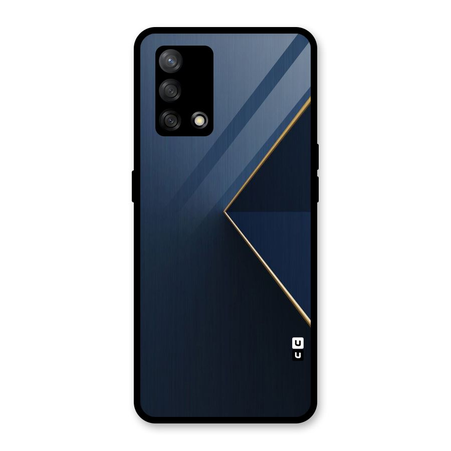 Golden Blue Triangle Glass Back Case for Oppo F19