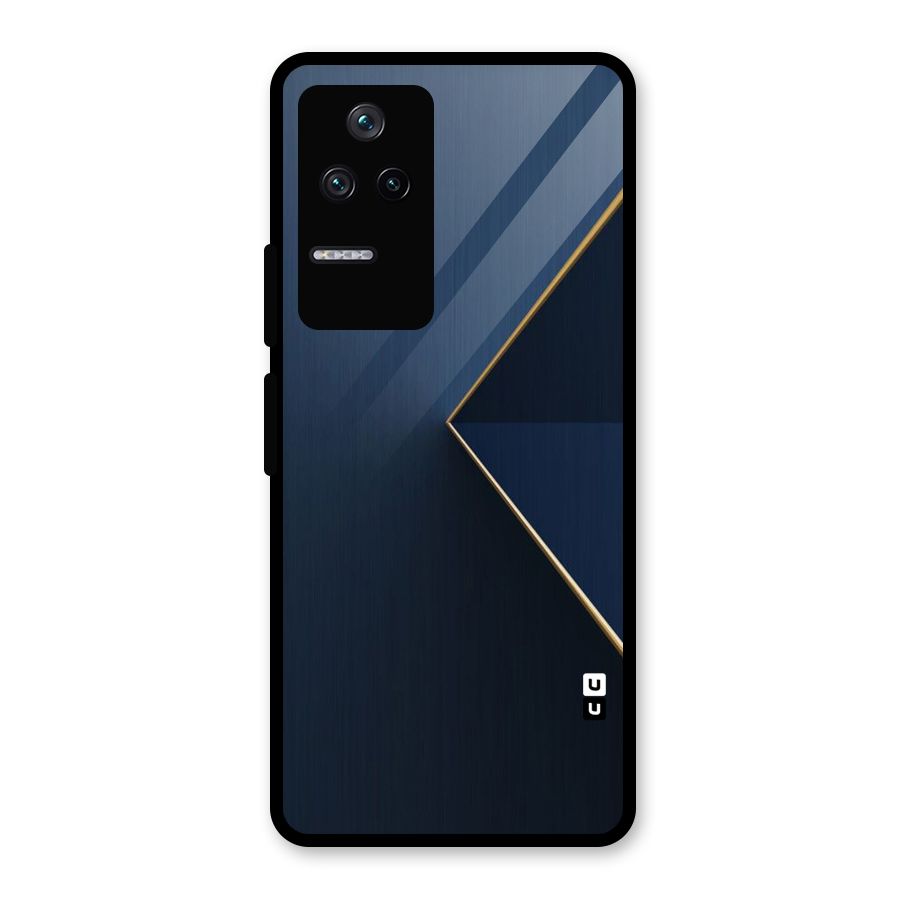 Golden Blue Triangle Glass Back Case for Poco F4 5G