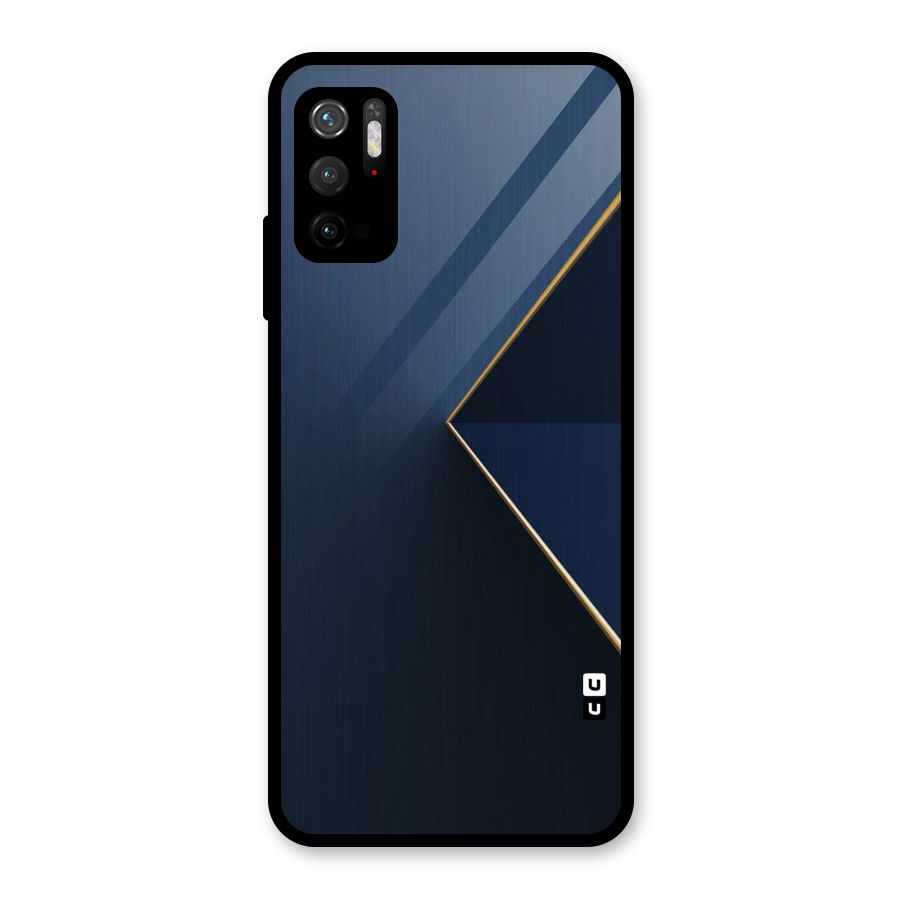 Golden Blue Triangle Glass Back Case for Poco M3 Pro 5G