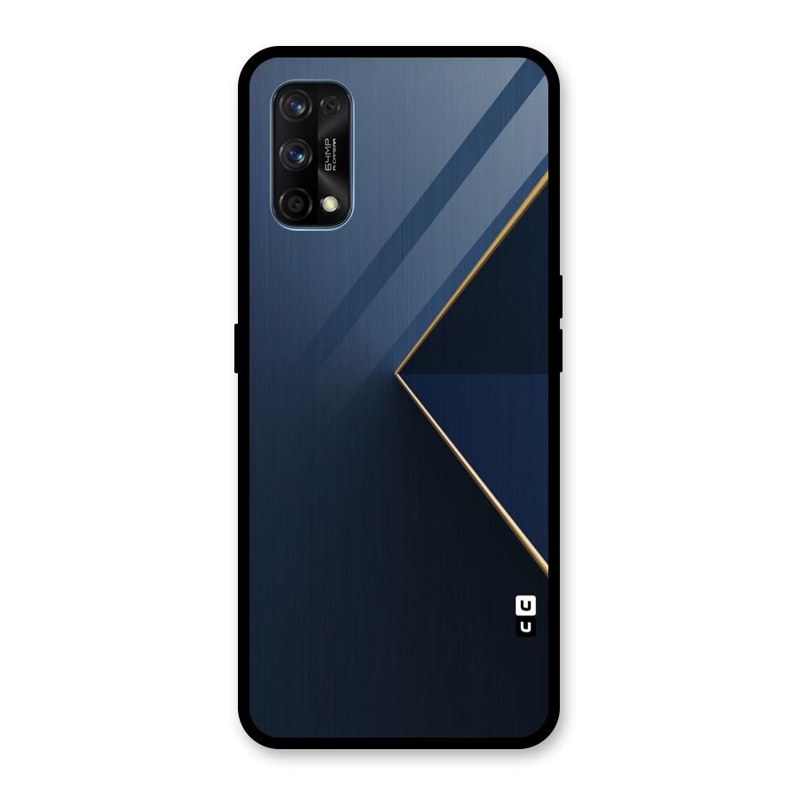 Golden Blue Triangle Glass Back Case for Realme 7 Pro