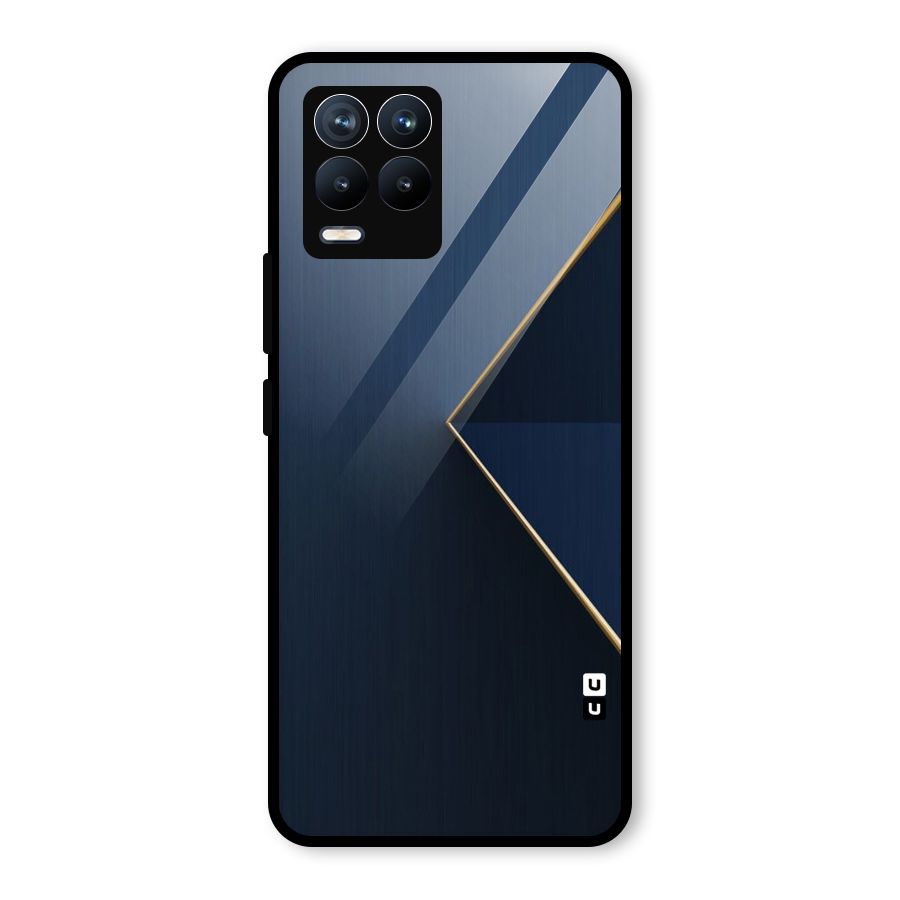 Golden Blue Triangle Glass Back Case for Realme 8 Pro
