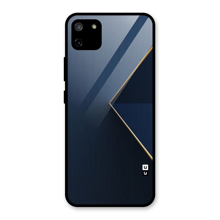 Golden Blue Triangle Glass Back Case for Realme C11