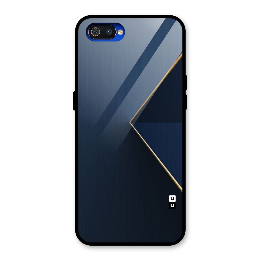Golden Blue Triangle Glass Back Case for Realme C2