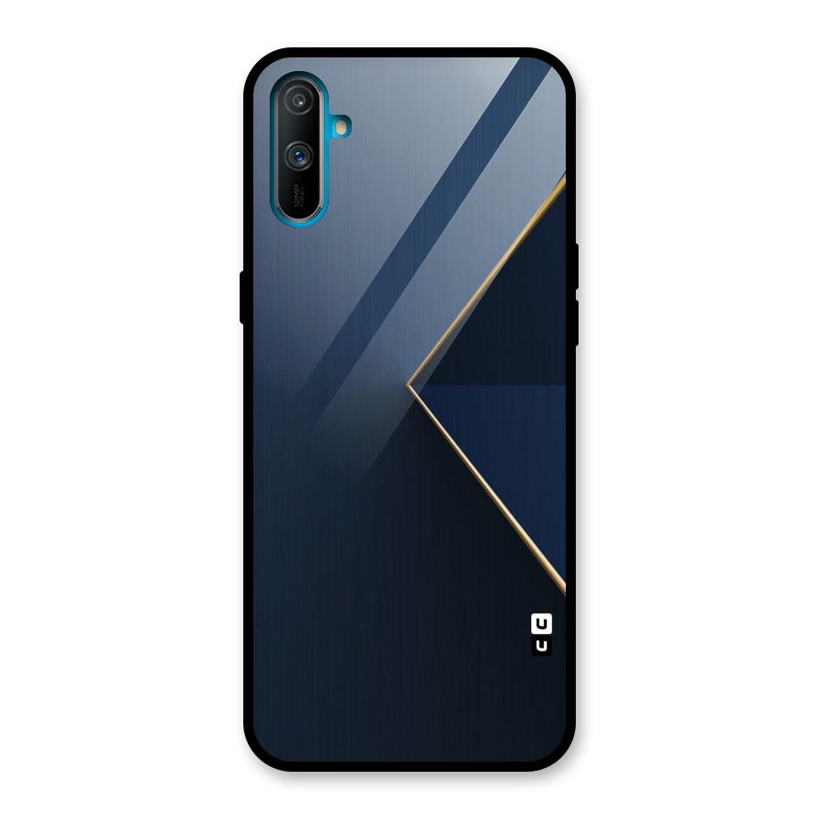 Golden Blue Triangle Glass Back Case for Realme C3