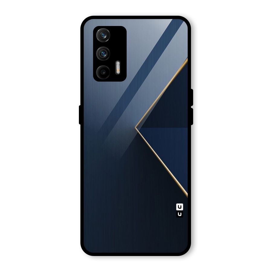 Golden Blue Triangle Glass Back Case for Realme GT 5G