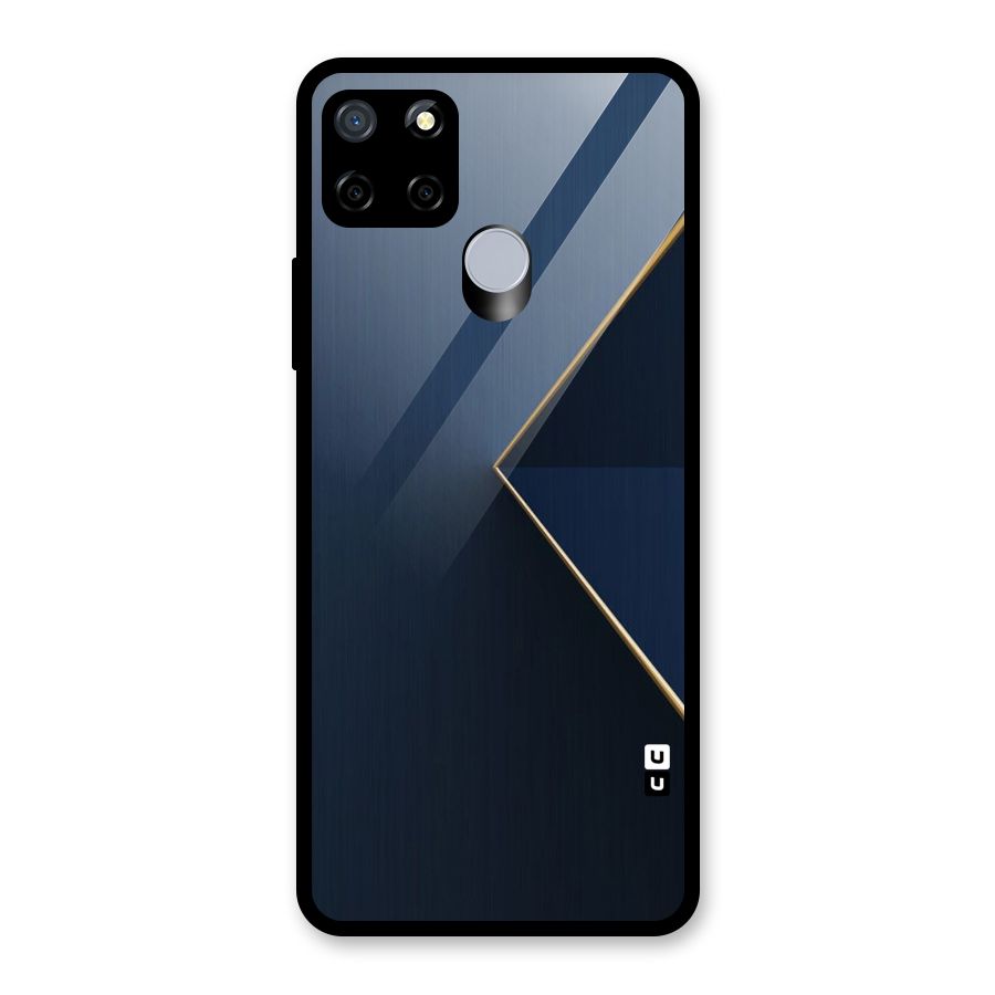 Golden Blue Triangle Glass Back Case for Realme Narzo 20