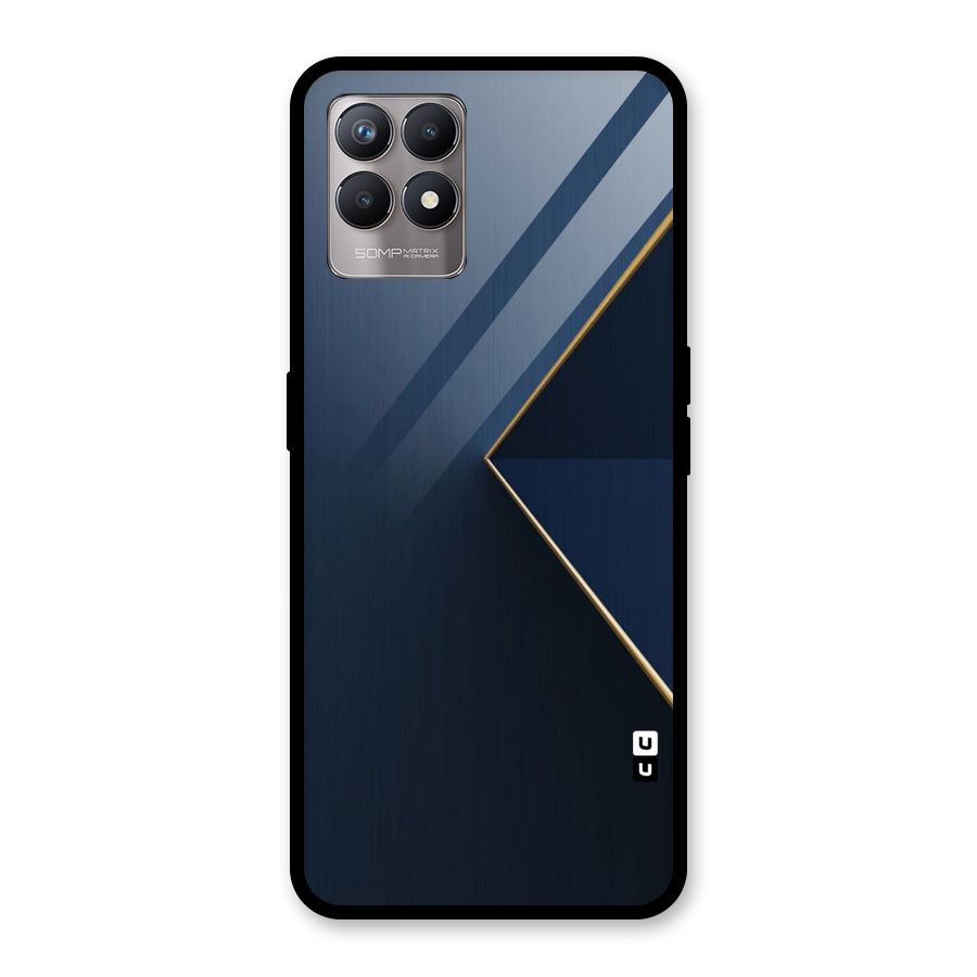 Golden Blue Triangle Glass Back Case for Realme Narzo 50