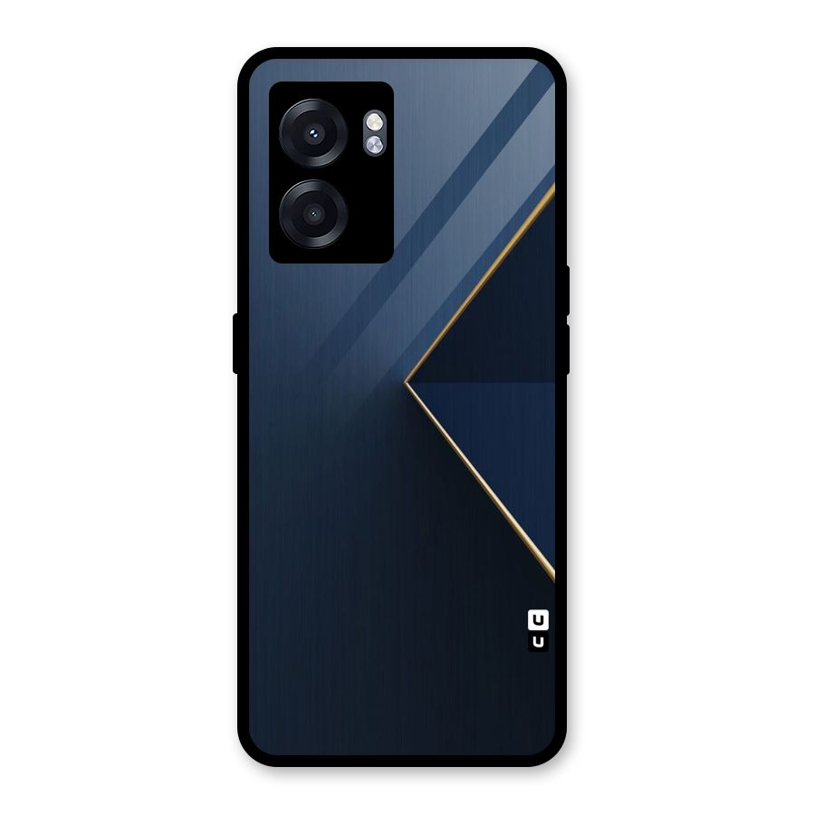 Golden Blue Triangle Glass Back Case for Realme Narzo 50 5G
