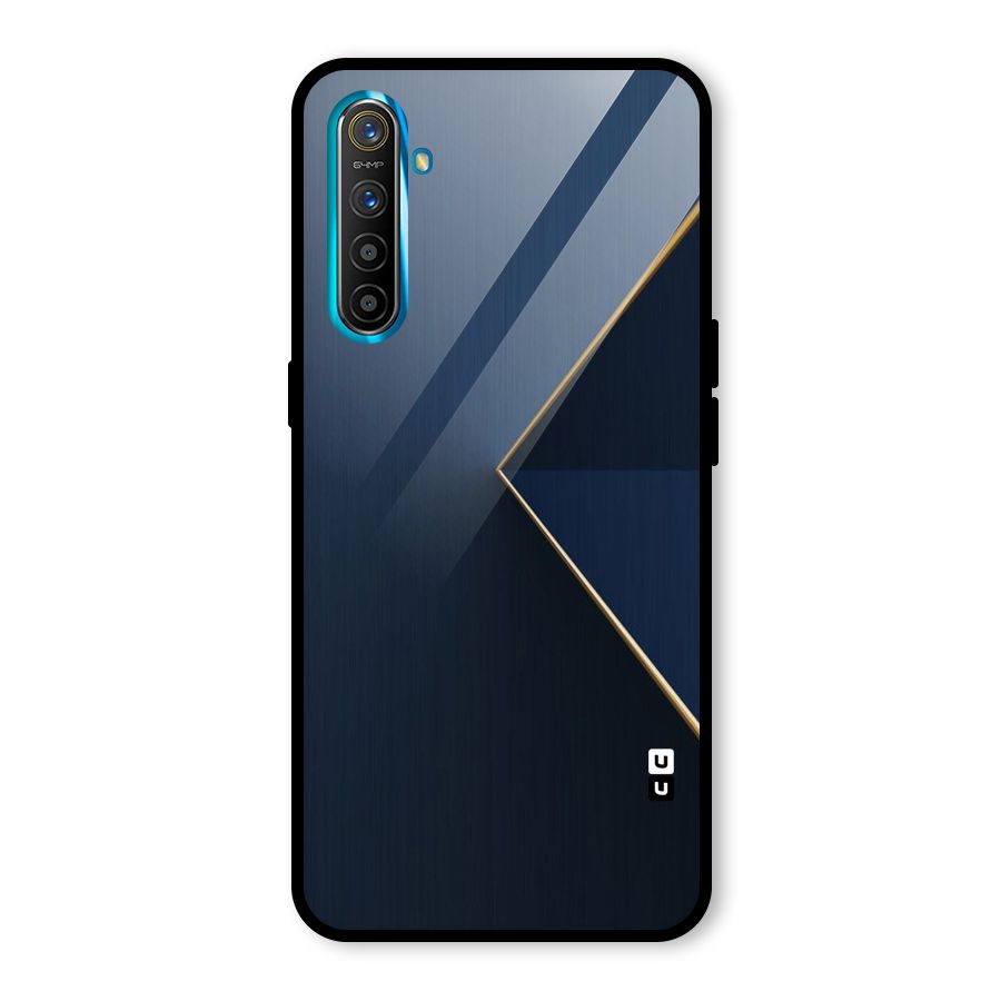 Golden Blue Triangle Glass Back Case for Realme X2