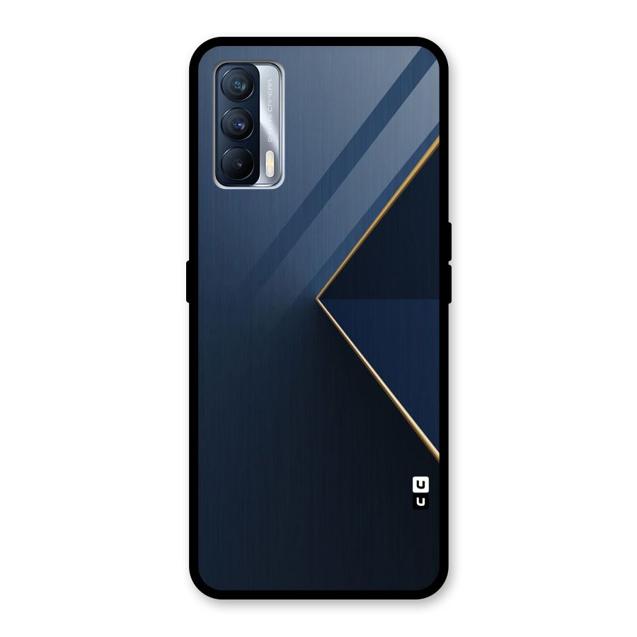 Golden Blue Triangle Glass Back Case for Realme X7