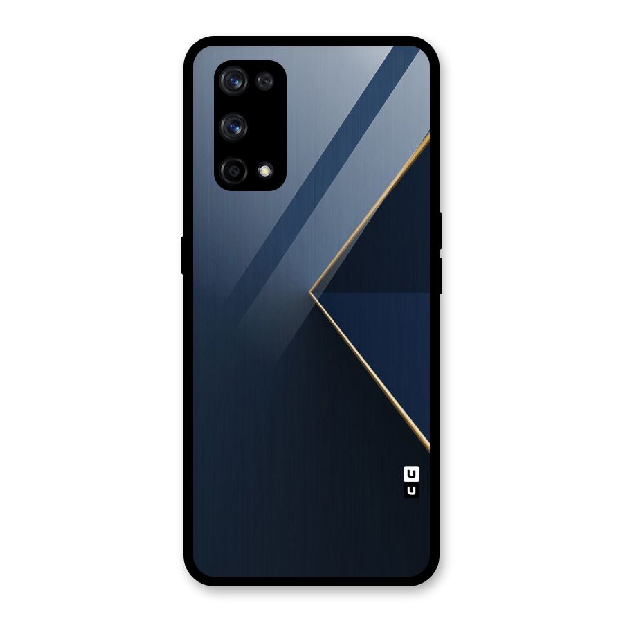 Golden Blue Triangle Glass Back Case for Realme X7 Pro