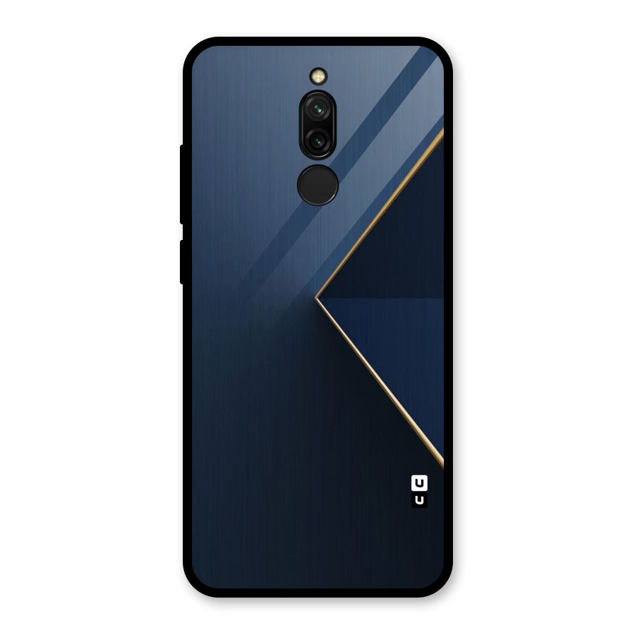 Golden Blue Triangle Glass Back Case for Redmi 8