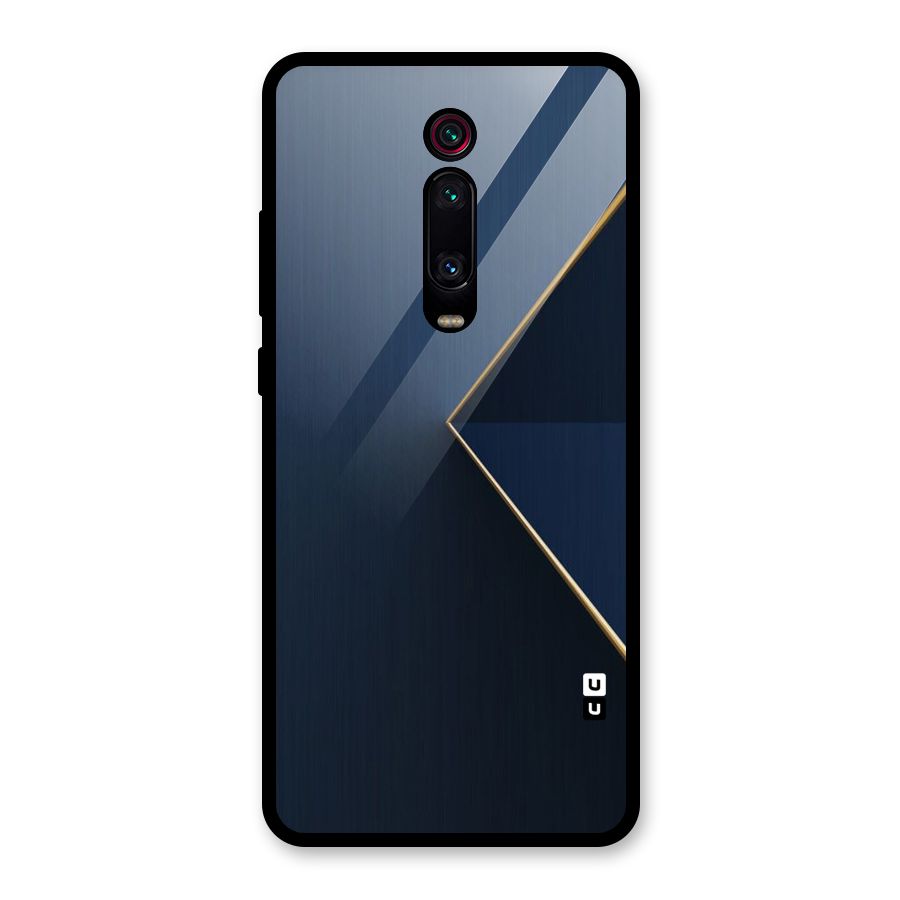 Golden Blue Triangle Glass Back Case for Redmi K20