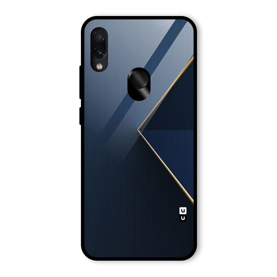 Golden Blue Triangle Glass Back Case for Redmi Note 7 Pro