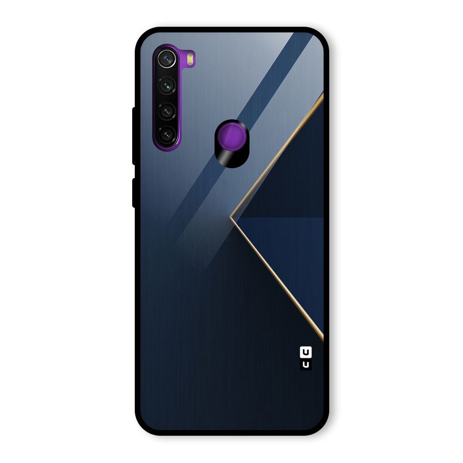 Golden Blue Triangle Glass Back Case for Redmi Note 8