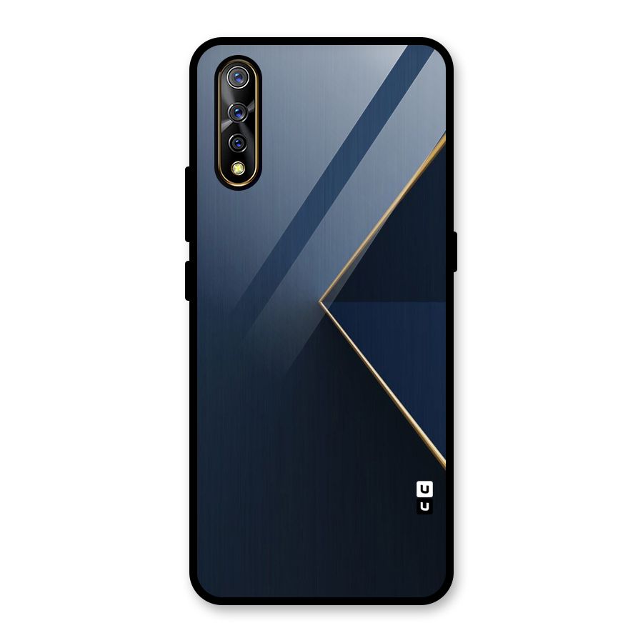 Golden Blue Triangle Glass Back Case for Vivo S1