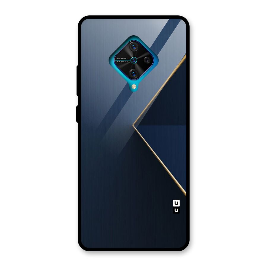 Golden Blue Triangle Glass Back Case for Vivo S1 Pro