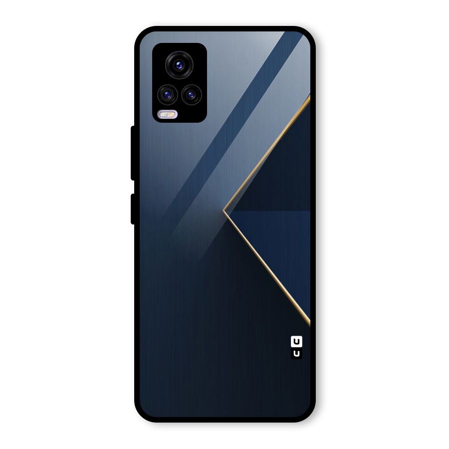 Golden Blue Triangle Glass Back Case for Vivo V20