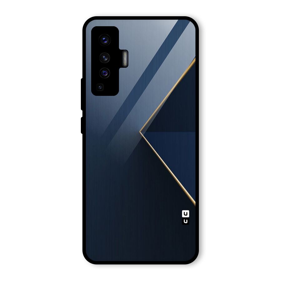 Golden Blue Triangle Glass Back Case for Vivo X50