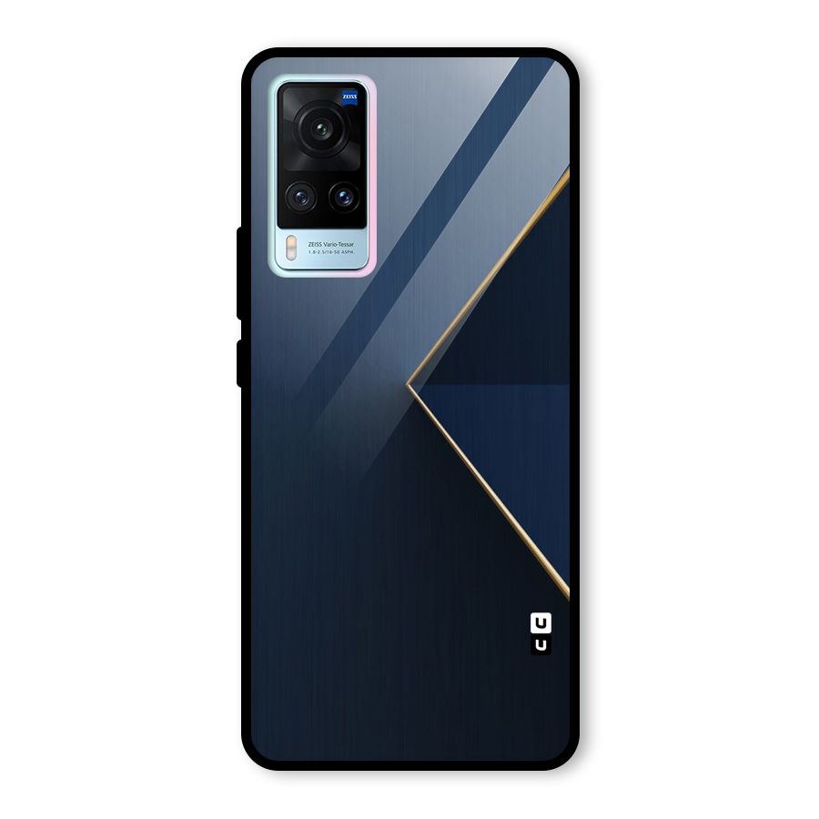 Golden Blue Triangle Glass Back Case for Vivo X60