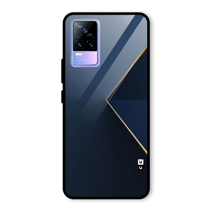 Golden Blue Triangle Glass Back Case for Vivo Y73