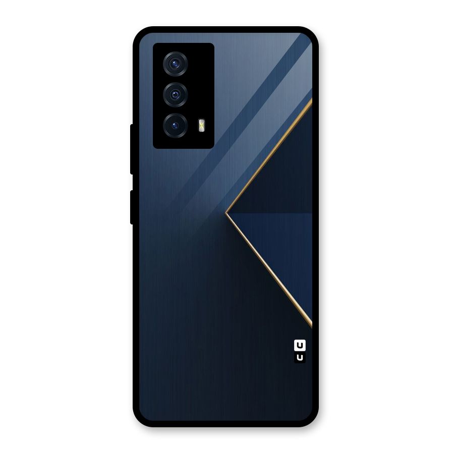 Golden Blue Triangle Glass Back Case for Vivo iQOO Z5