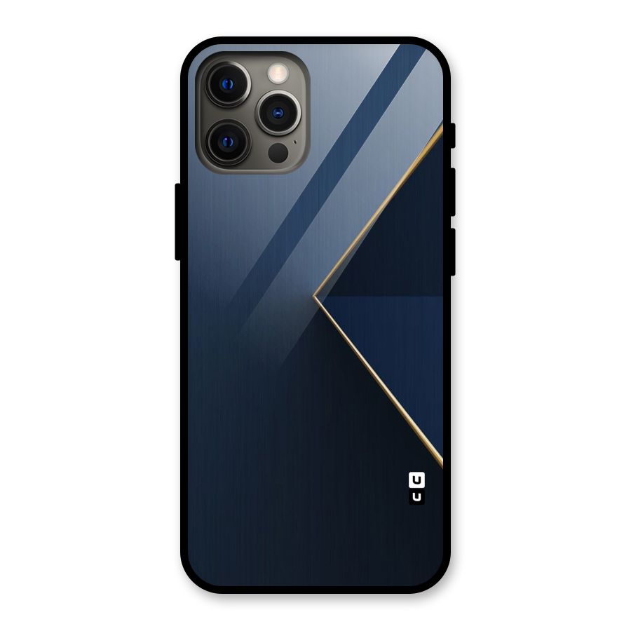 Golden Blue Triangle Glass Back Case for iPhone 12 Pro Max