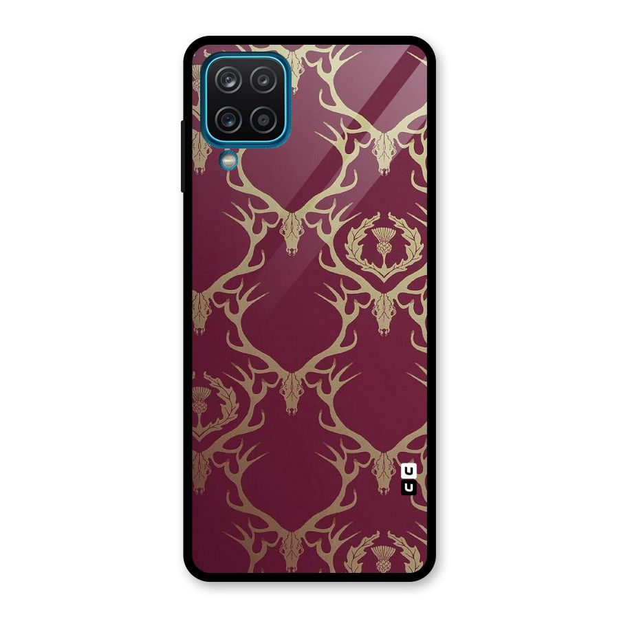 Golden Bull Design Glass Back Case for Galaxy A12