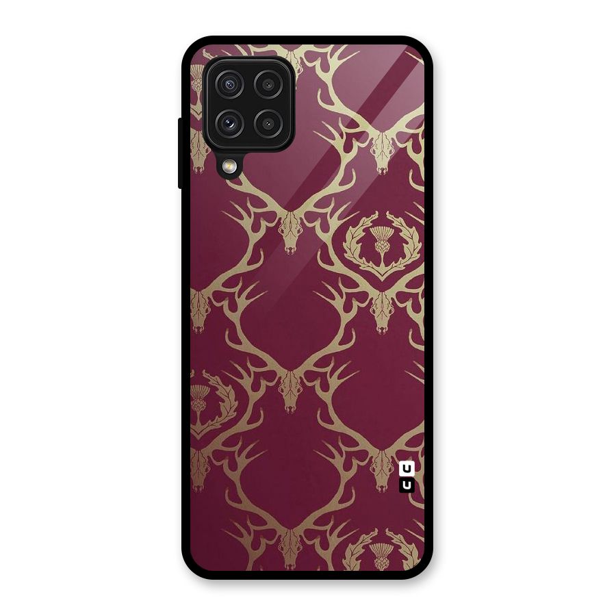 Golden Bull Design Glass Back Case for Galaxy A22 4G