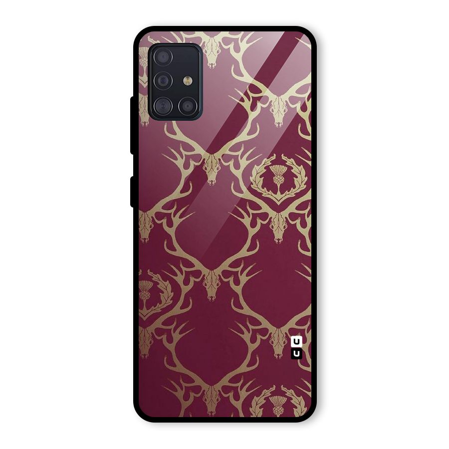 Golden Bull Design Glass Back Case for Galaxy A51