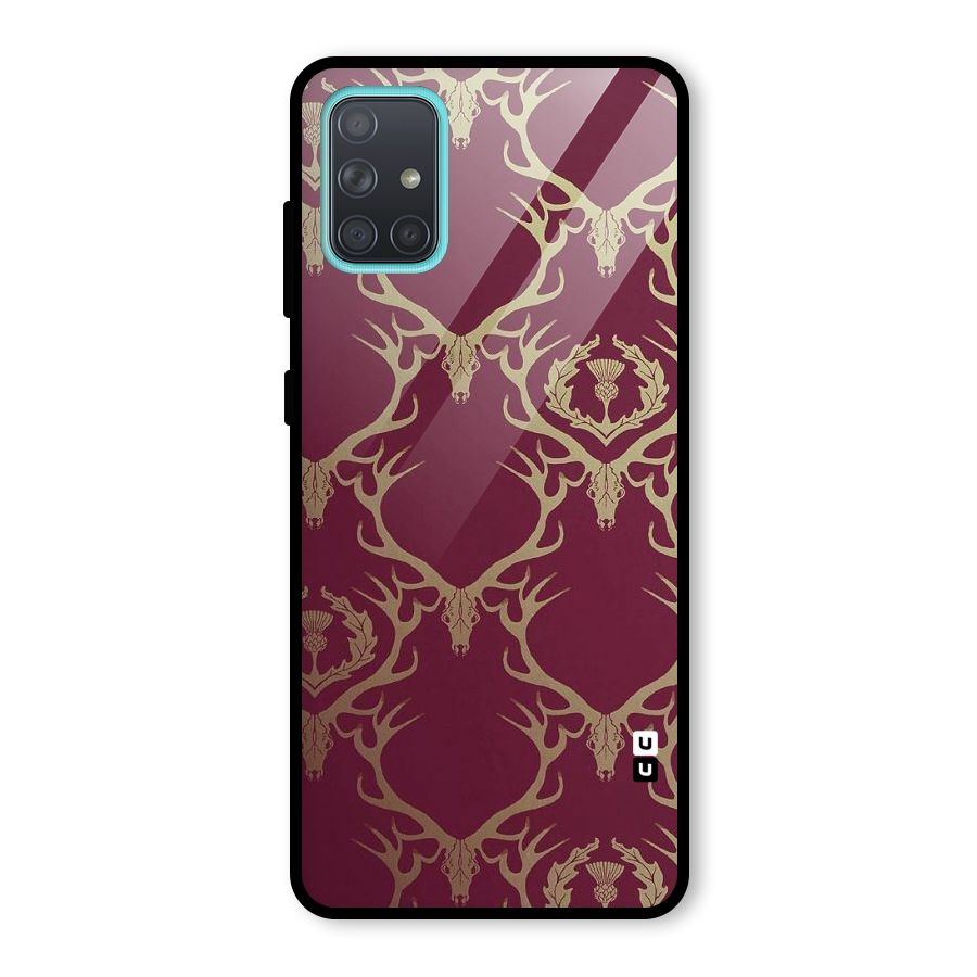 Golden Bull Design Glass Back Case for Galaxy A71